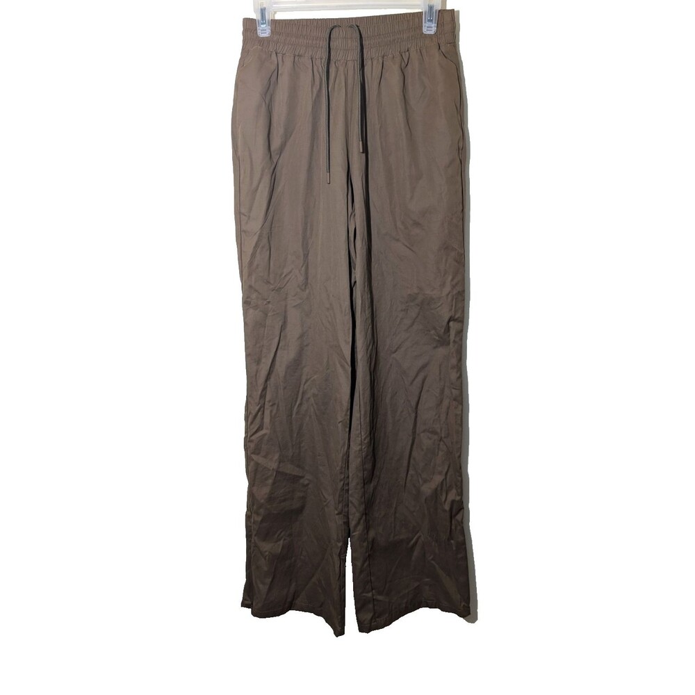 Good American Sueded Track Wide Leg Zip Pant Color Sepia001 Size 1 Small